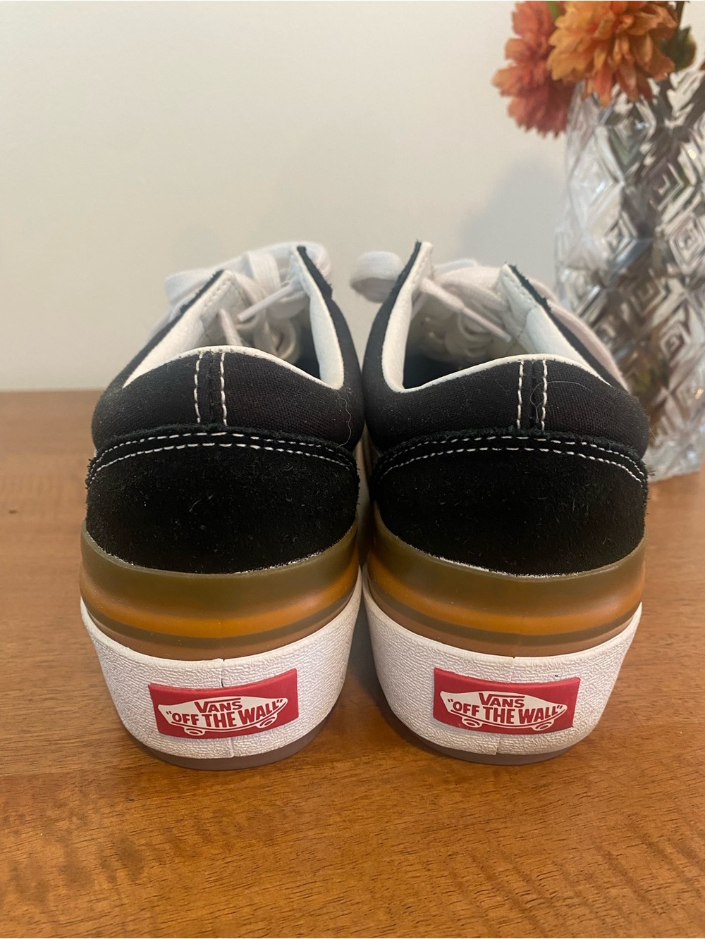 Vans Black and White Platform Old Skool with Gum Accent - Picture 4 of 8